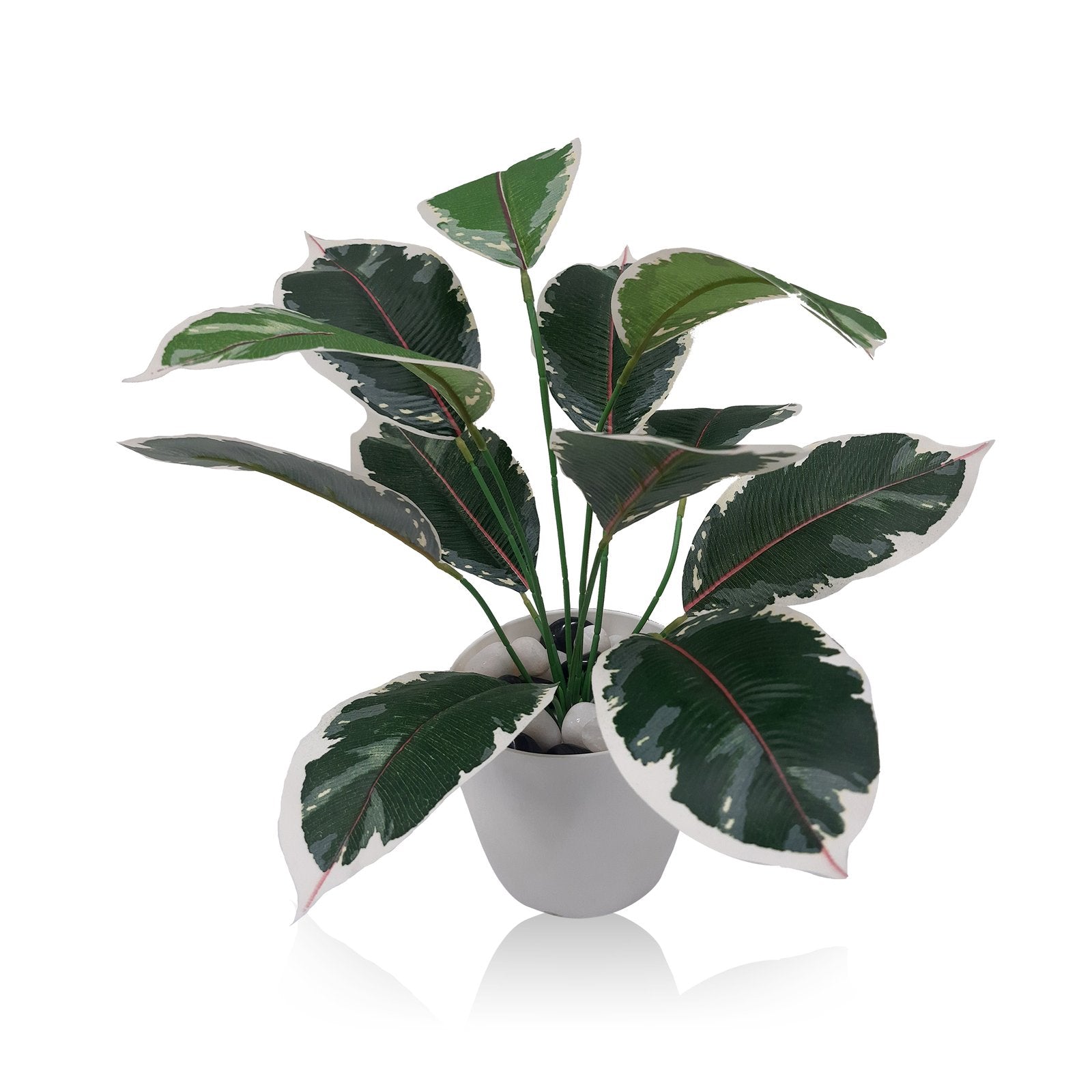 Petalshue Plant Real Touch Artificial With Basic Pot (Pack of 2) || Size: 45Cm || Color: Green