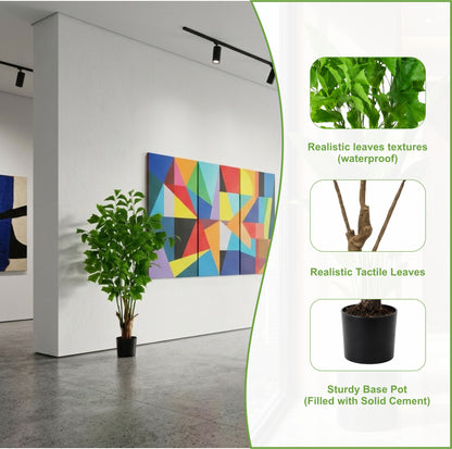 ENUTROF Artificial Ginkgo Maidenhair Tree – 120cm Unique Fan-Leaf Plant for Home Decor ENUTROF