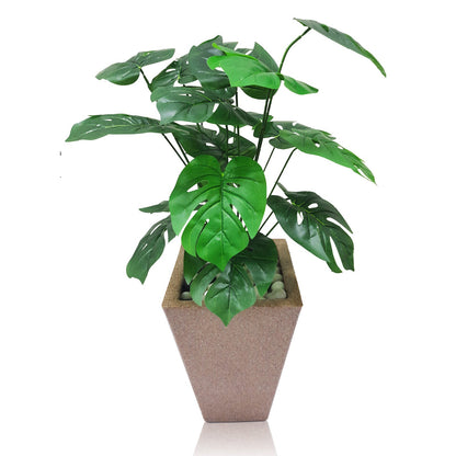 Philodendron Artificial plant With Basic White Pot|| Size:70 cm Height