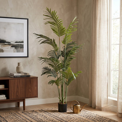 Palm Artificial Plant with White Pot |180cm Height Enutrof Decor