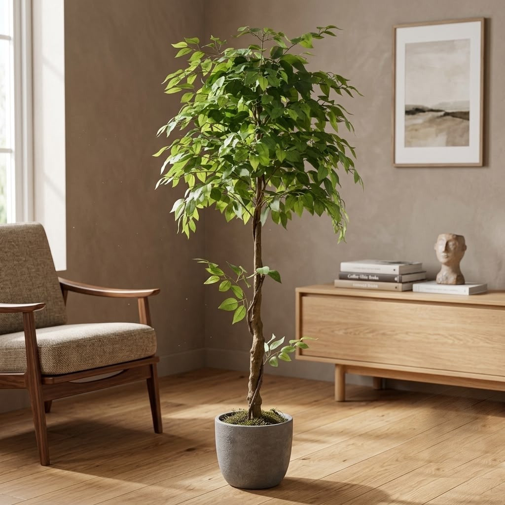 Premium 6ft Artificial Ficus Tree – Lifelike Indoor Decorative Plant (180 cm) Enutrof Decor