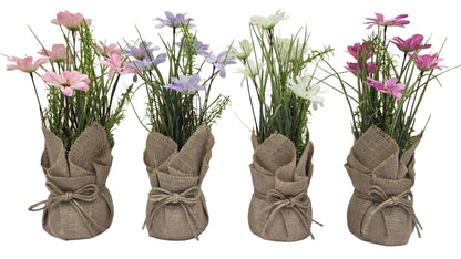 Cloth Flower with Sack | Rustic Artificial Table Décor Enutrof Decor