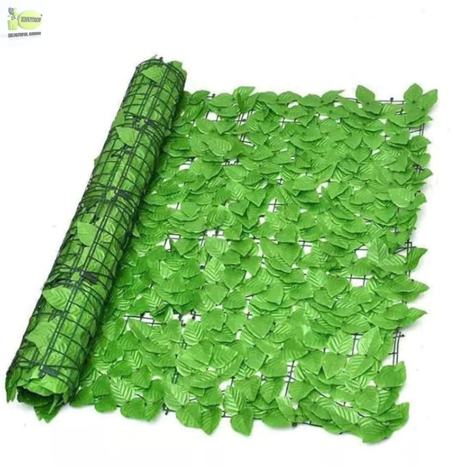 Artificial Ivy Leaf Fence Screen – Faux Privacy Hedge Panel, 3.3ft x 10ft (1m x 3m) Greenery Wall Cover Enutrof Decor