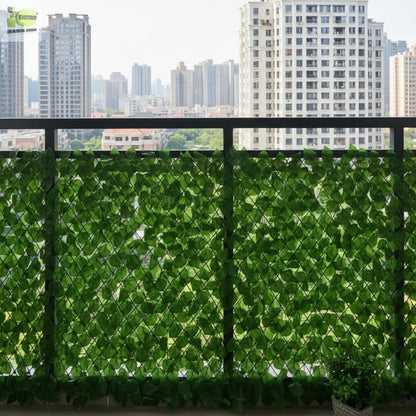 Artificial Ivy Leaf Fence Screen – Faux Privacy Hedge Panel, 3.3ft x 10ft (1m x 3m) Greenery Wall Cover Enutrof Decor