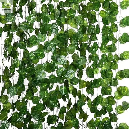 Artificial Money Plant Garland Vine – 7.2ft Hanging Leaf Creeper, Pack of 12 | Fake Pothos Ivy Decor Enutrof Decor
