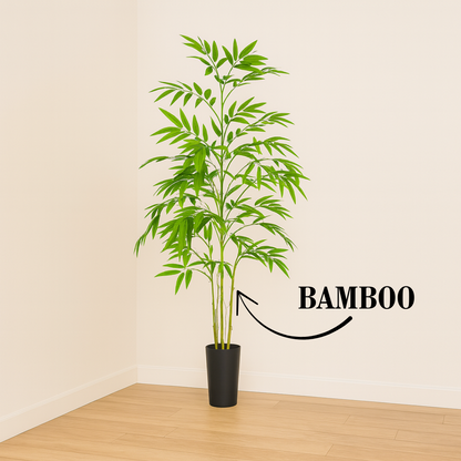 4.7 ft Artificial Bamboo Tree | Realistic Indoor Plant Decor Enutrof Decor
