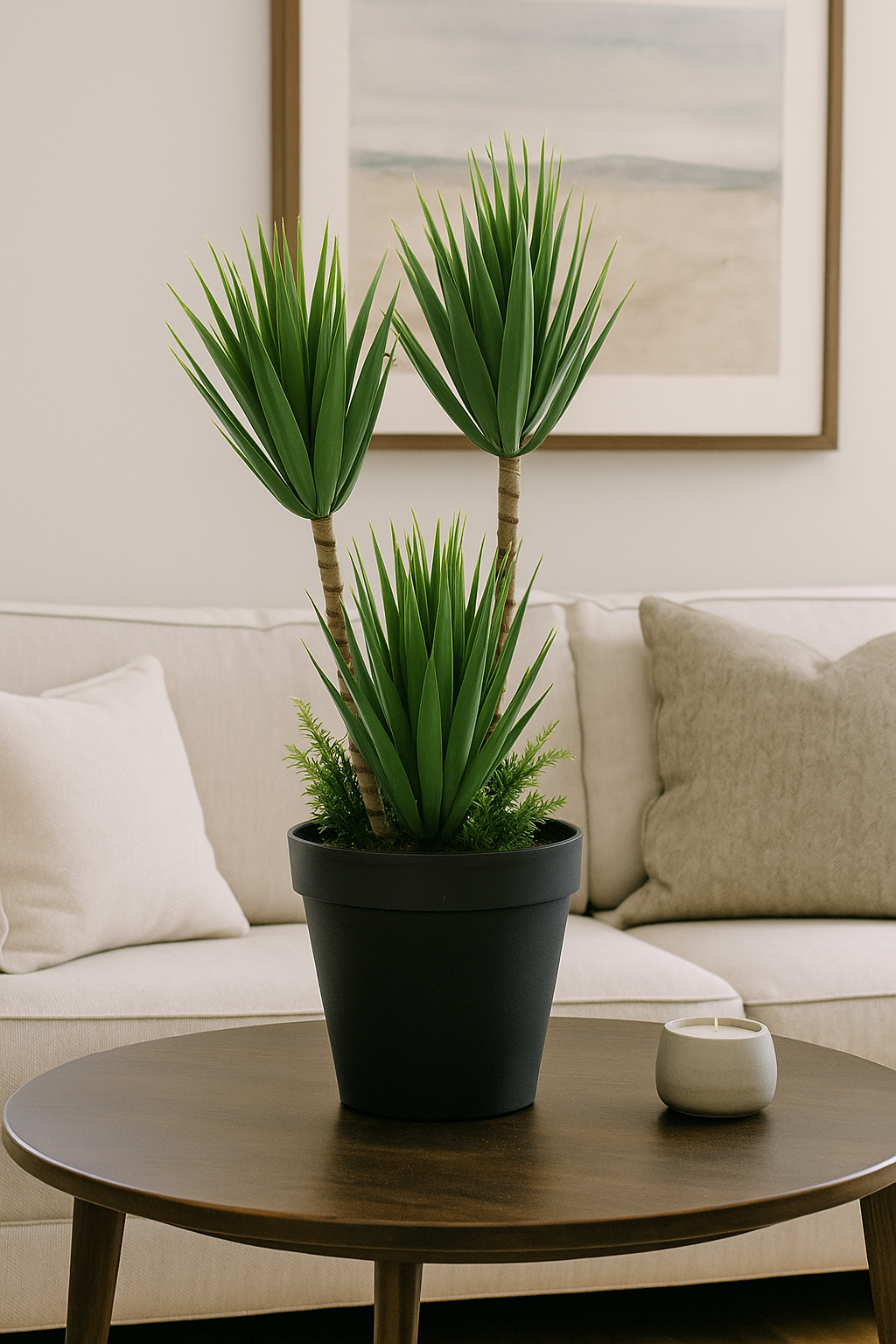 Plastic grass with black plastic pot (35 cm) Enutrof Decor