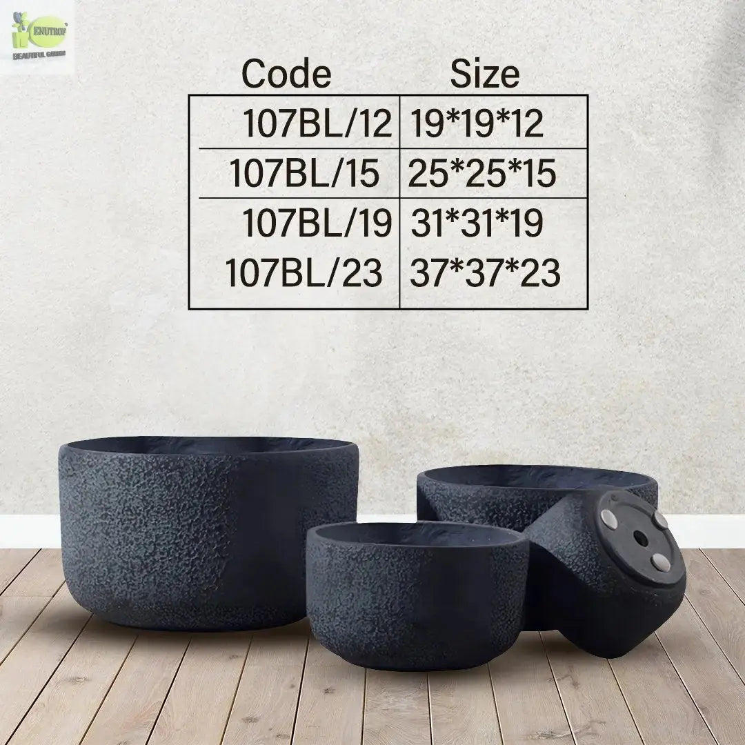Black small round Fiber Pot My Store