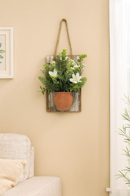 Plastic Hanging Bonsai with Pot | Artificial Hanging Plant Décor(28 cm) Enutrof Decor