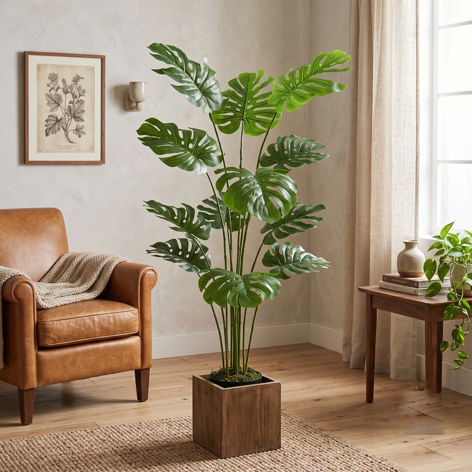 5 ft Artificial Monstera Plant | Realistic Tropical Indoor Décor Enutrof Decor