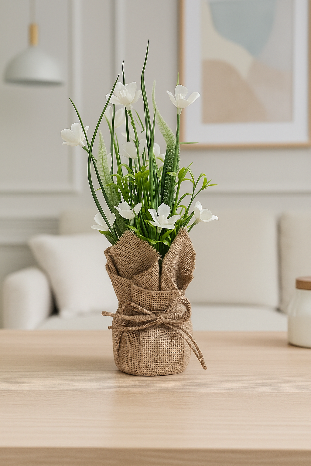 Cloth Small Flower with Sack | Rustic Artificial Floral Table Décor(31 cm) Enutrof Decor