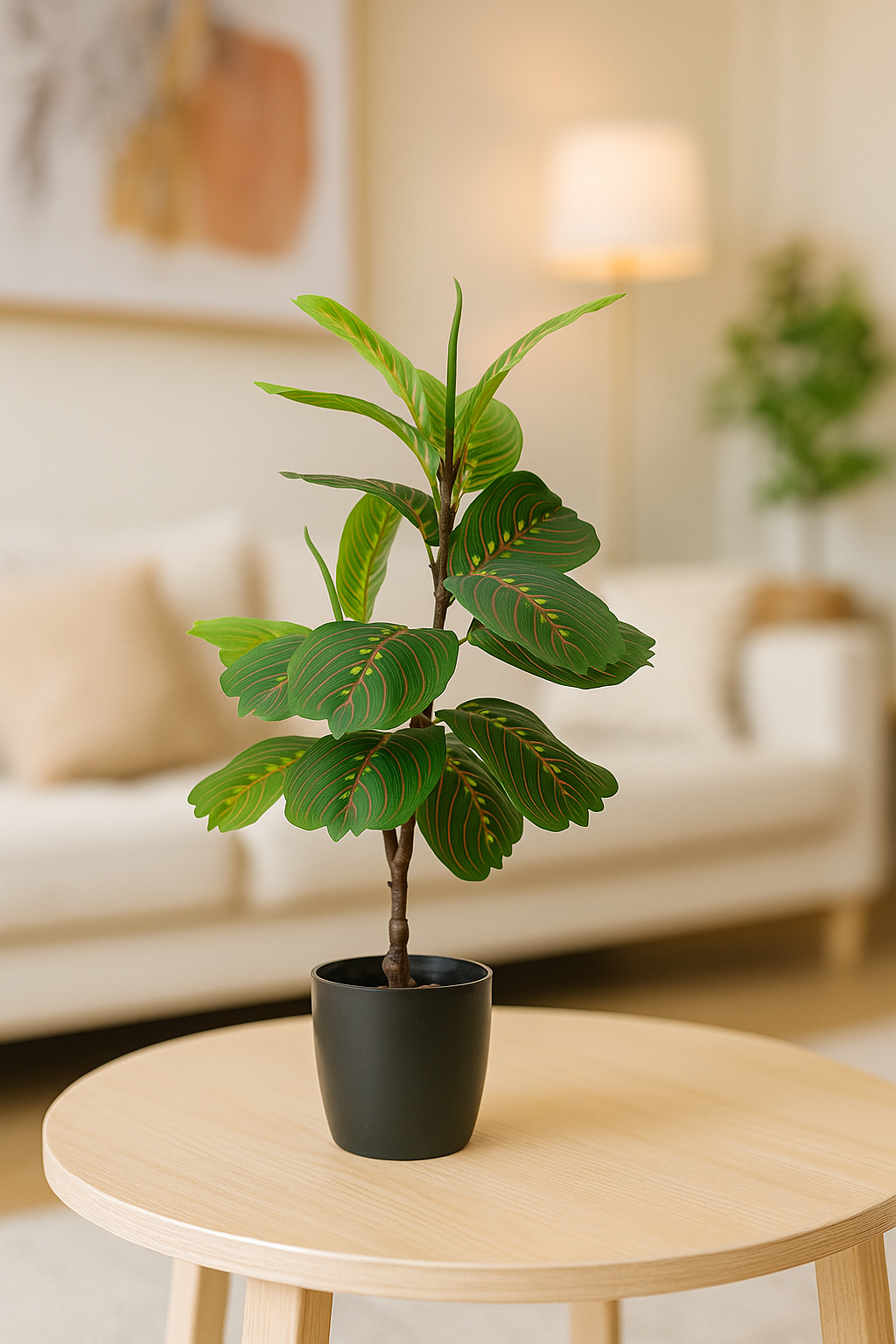 Garden Croton Artificial Plant | 78 cm with White Pot Enutrof Decor