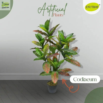 Codiaeum Artificial Plants With Basic White Pot ||100cm Height My Store