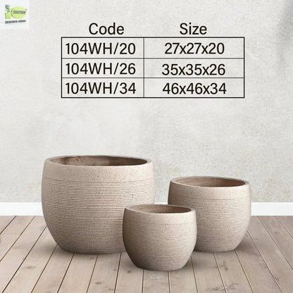 Cream Fiber Pot With Line My Store