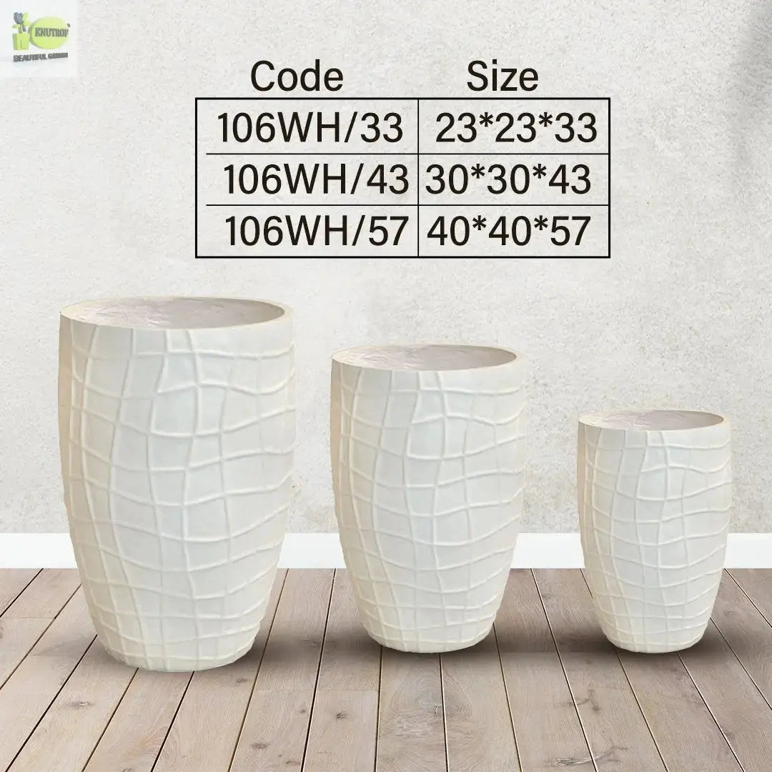 Cream square Fiber Pot My Store