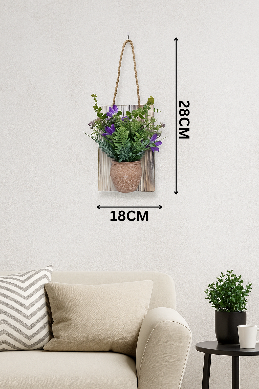 Plastic Hanging Bonsai with Pot | Artificial Hanging Plant Décor(28 cm) Enutrof Decor