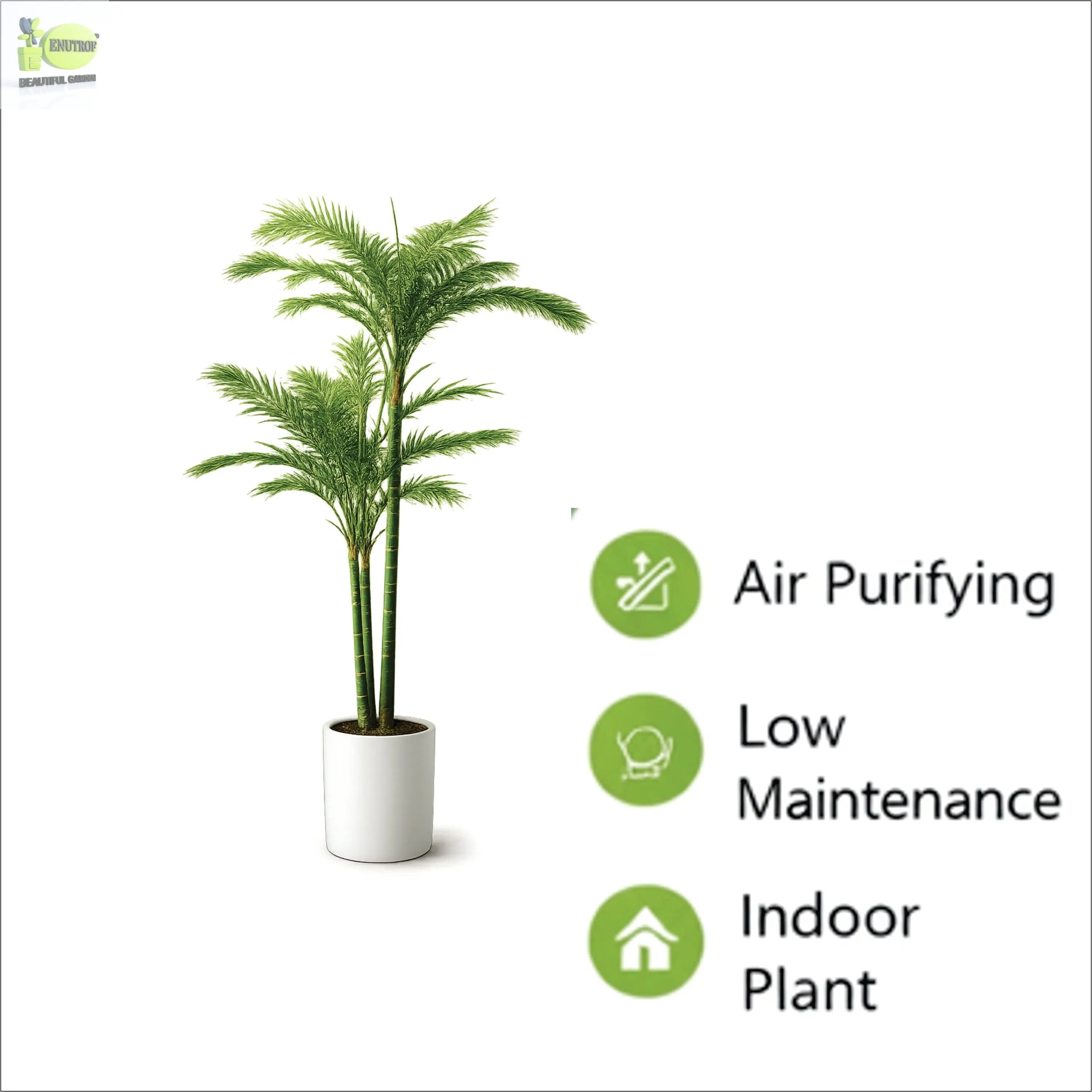 ENUTROF Artificial Areca Palm Plant – 140cm Fake Tropical Indoor Palm for Home & Hotel Decor ENUTROF