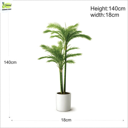 ENUTROF Artificial Areca Palm Plant – 140cm Fake Tropical Indoor Palm for Home & Hotel Decor ENUTROF