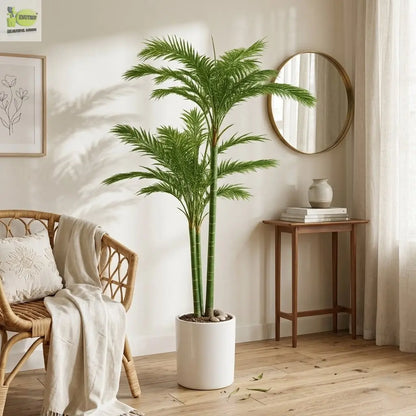 ENUTROF Artificial Areca Palm Plant – 140cm Fake Tropical Indoor Palm for Home & Hotel Decor ENUTROF
