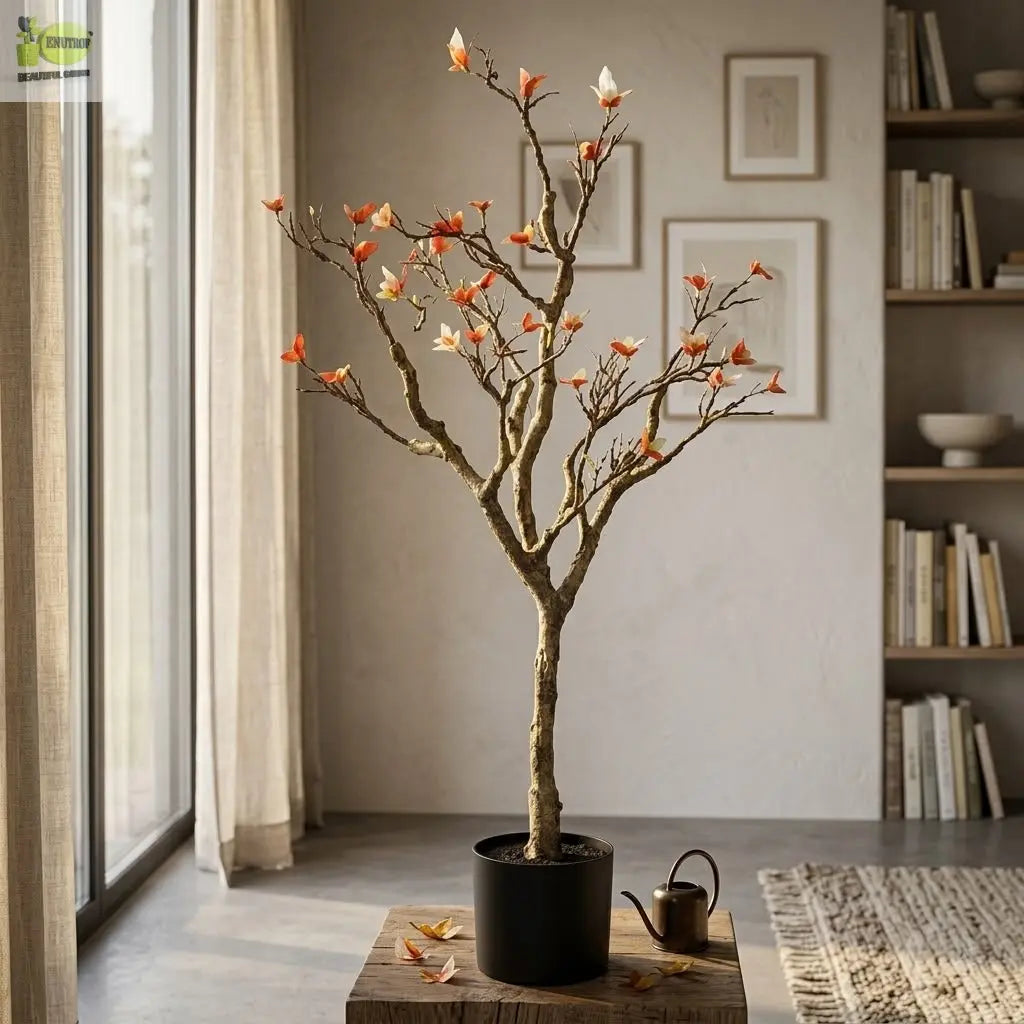 ENUTROF Artificial Cherry Blossom Bare Branch Tree – 120cm Artificial Tree Trunk and Branches Sakura Plant for Home Decor ENUTROF