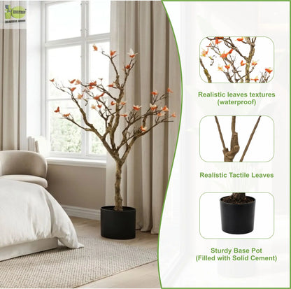 ENUTROF Artificial Cherry Blossom Bare Branch Tree – 120cm Fake Sakura Plant for Home Decor ENUTROF