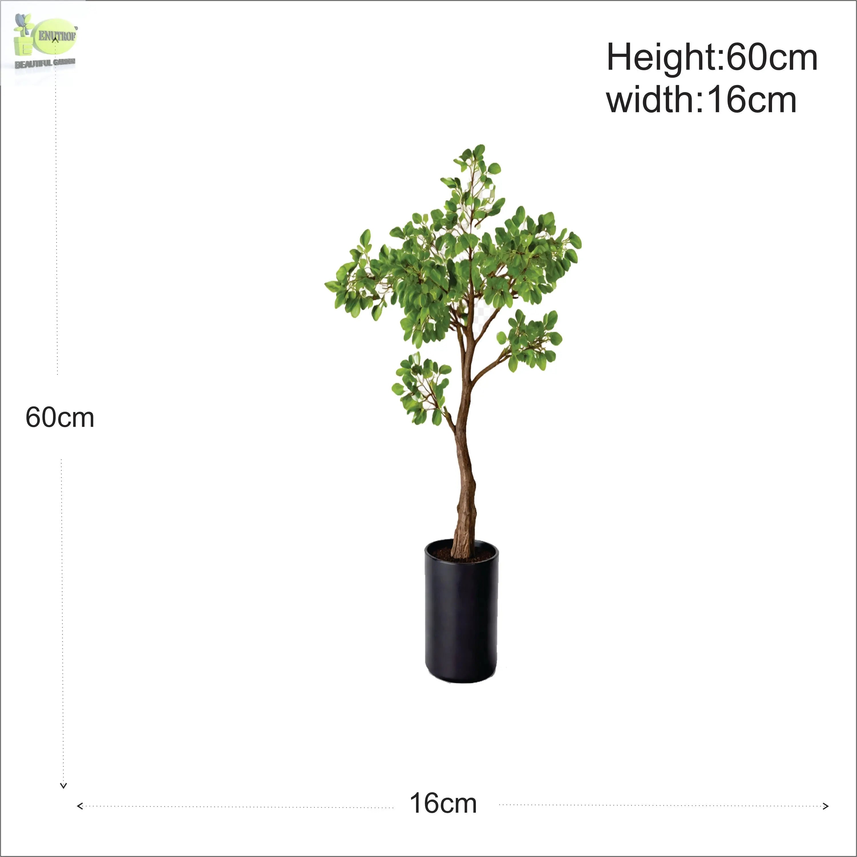 ENUTROF Artificial Ficus Ginseng Bonsai Tree – 60cm Classic Fake Bonsai for Office & Home Decor ENUTROF
