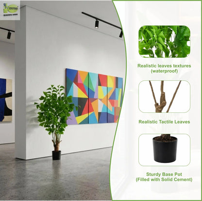 ENUTROF Artificial Ginkgo Maidenhair Tree – 120cm Unique Fan-Leaf Plant for Home Decor ENUTROF