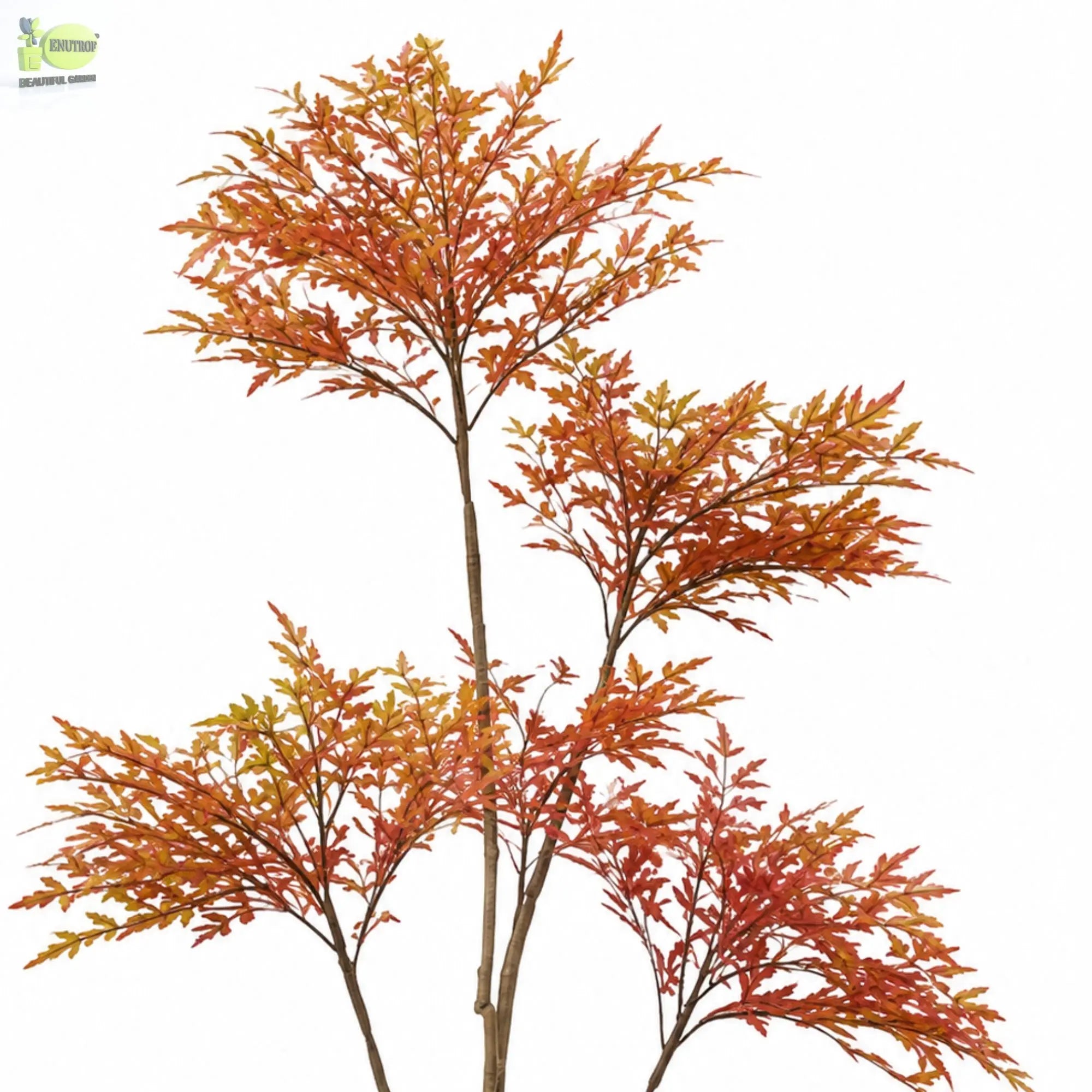 ENUTROF Artificial Japanese Red Fern Tree – 120cm Dramatic Autumn Plant for Indoor Decor ENUTROF