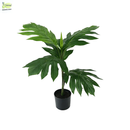 ENUTROF Artificial Monstera Split-Leaf Philodendron – 60cm Compact Fake Plant for Desk & Shelf ENUTROF