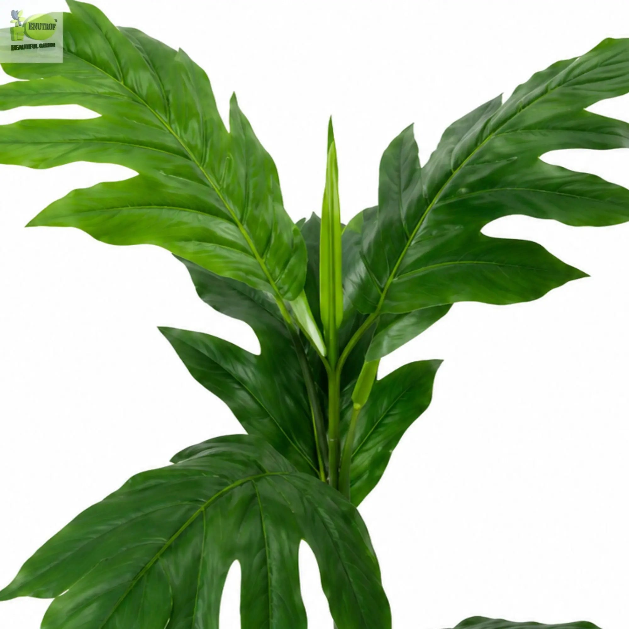 ENUTROF Artificial Monstera Split-Leaf Philodendron – 60cm Compact Fake Plant for Desk & Shelf ENUTROF