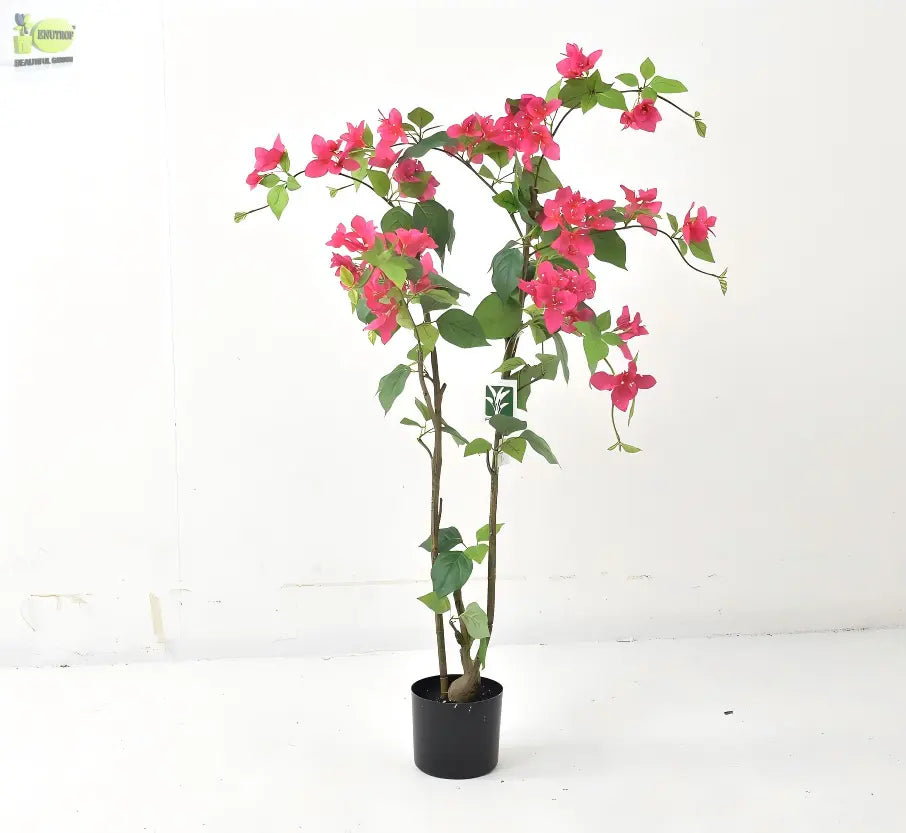 ENUTROF Artificial Pink Bougainvillea Plant – 120cm Fake Flowering Tree for Home & Event Decor ENUTROF
