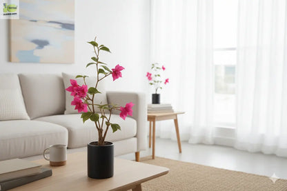 ENUTROF Artificial Pink Bougainvillea Plant – 90cm Compact Fake Flowering Plant for Home Decor ENUTROF