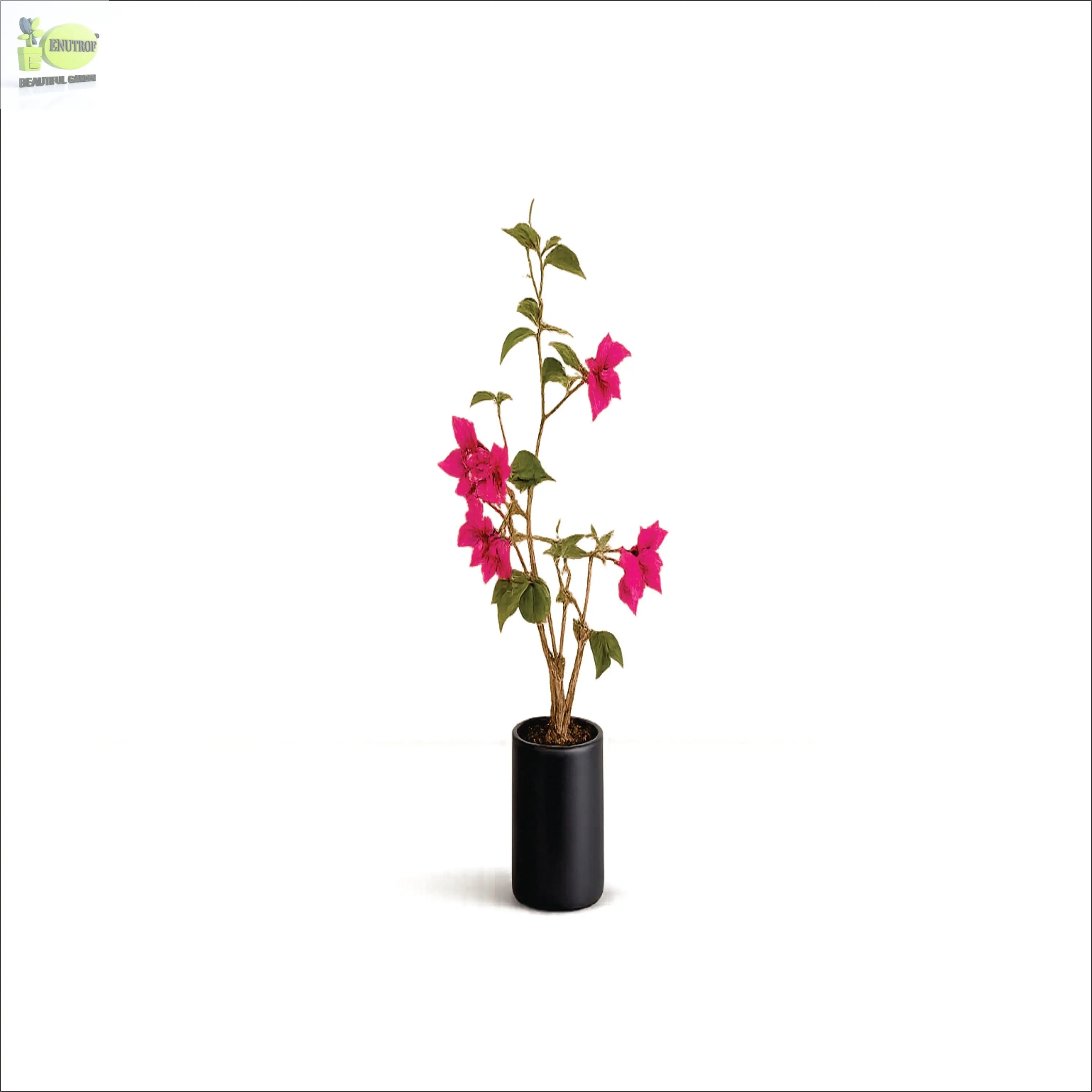ENUTROF Artificial Pink Bougainvillea Plant – 90cm Compact Fake Flowering Plant for Home Decor ENUTROF