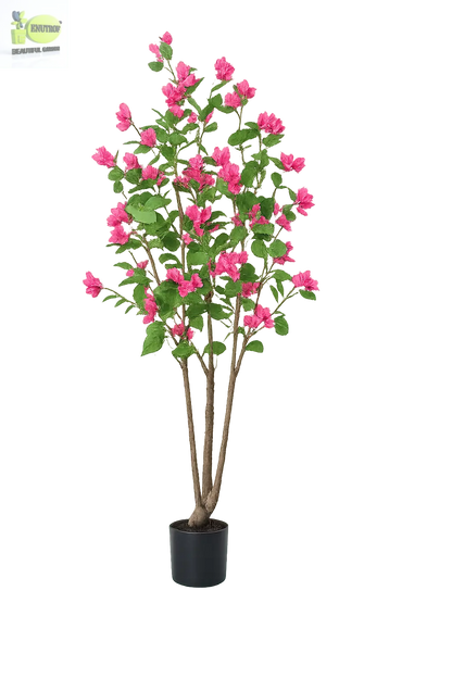 ENUTROF Artificial Pink Bougainvillea Tree – 150cm Lush Fake Flowering Plant for Home & Events ENUTROF