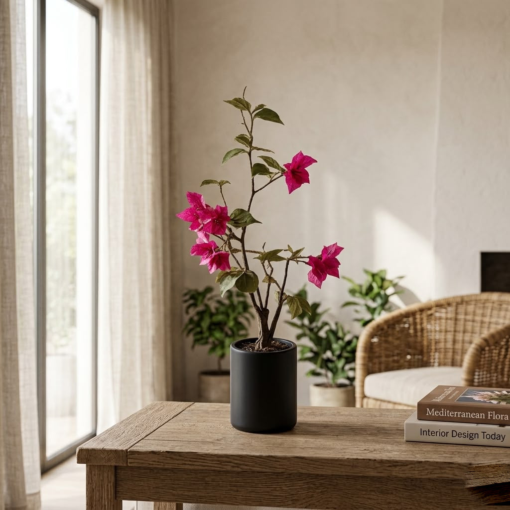 ENUTROF Artificial Pink Bougainvillea – 90cm Artificial Balcony Plant for Home Decor ENUTROF