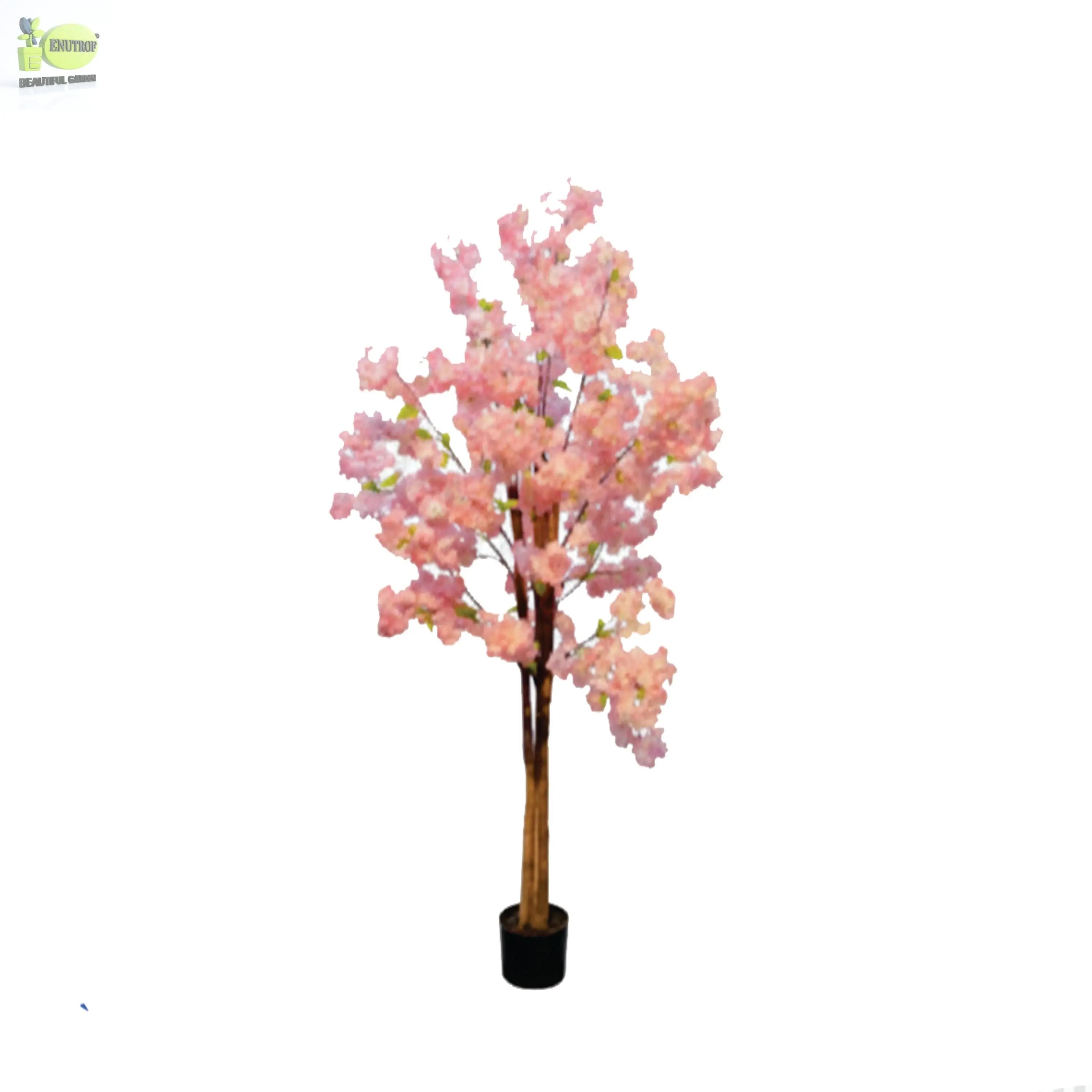 ENUTROF Artificial Pink Cherry Blossom Tree – 150cm Fluffy Fake Flowering Plant for Bridal Decor ENUTROF