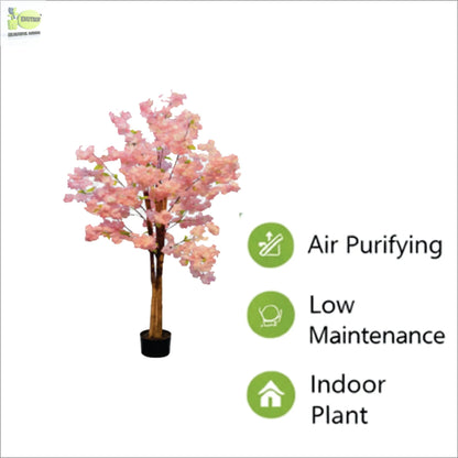 ENUTROF Artificial Pink Cherry Blossom Tree – 150cm Fluffy Fake Flowering Plant for Bridal Decor ENUTROF