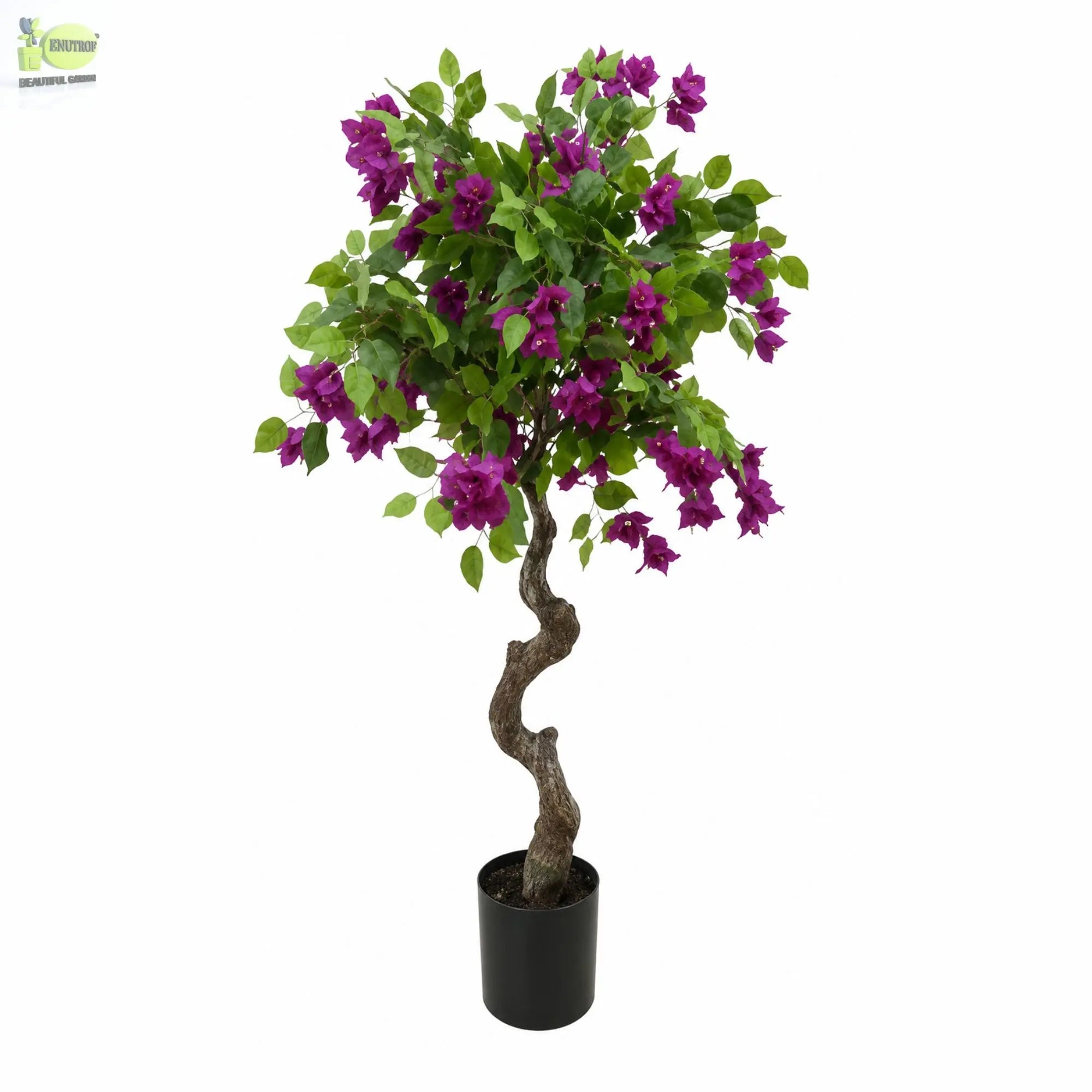 ENUTROF Artificial Purple Bougainvillea Bonsai Tree – 120cm Fake Flowering Plant for Home Decor ENUTROF