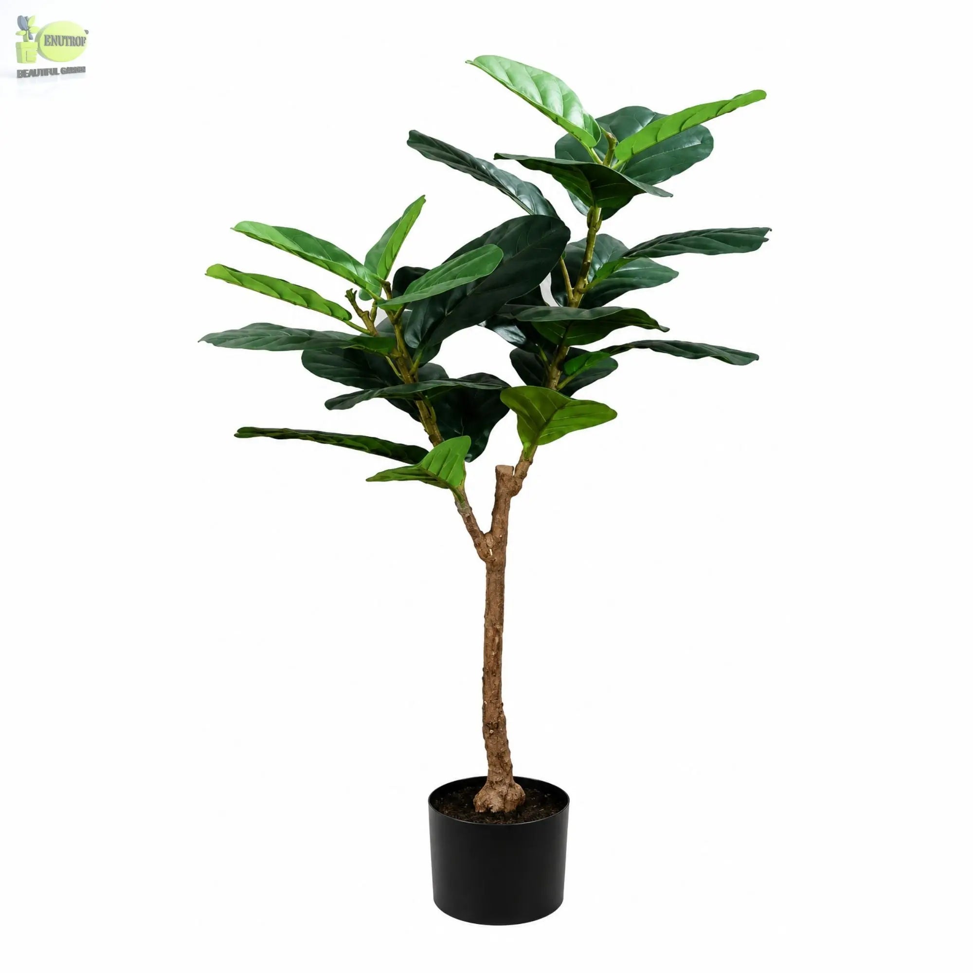 ENUTROF Artificial Rubber Tree Ficus Elastica – 120cm Fake Indoor Plant for Home Decor ENUTROF