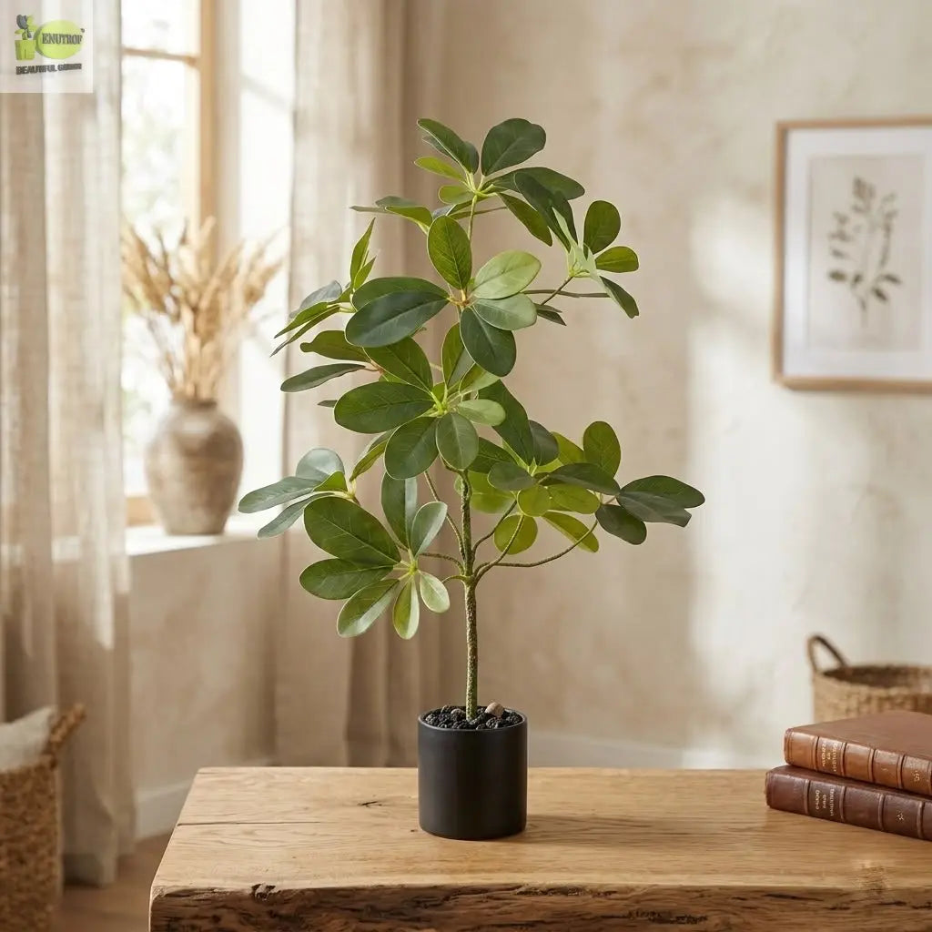 ENUTROF Decor Artificial Small Plant 50cm – Realistic Fake Potted Plant for Desk Home Decor ENUTROF