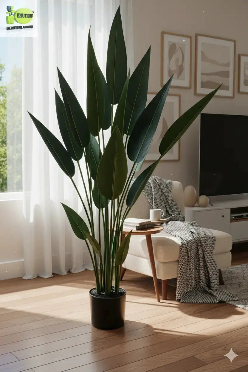 ENUTROF Artificial Bird of Paradise – 160cm Tall Fake Strelitzia Plant for Home & Commercial Decor ENUTROF