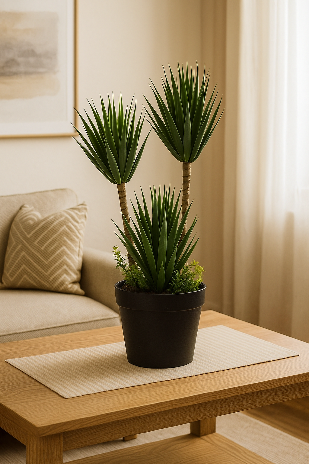 Plastic grass with black plastic pot (35 cm) Enutrof Decor