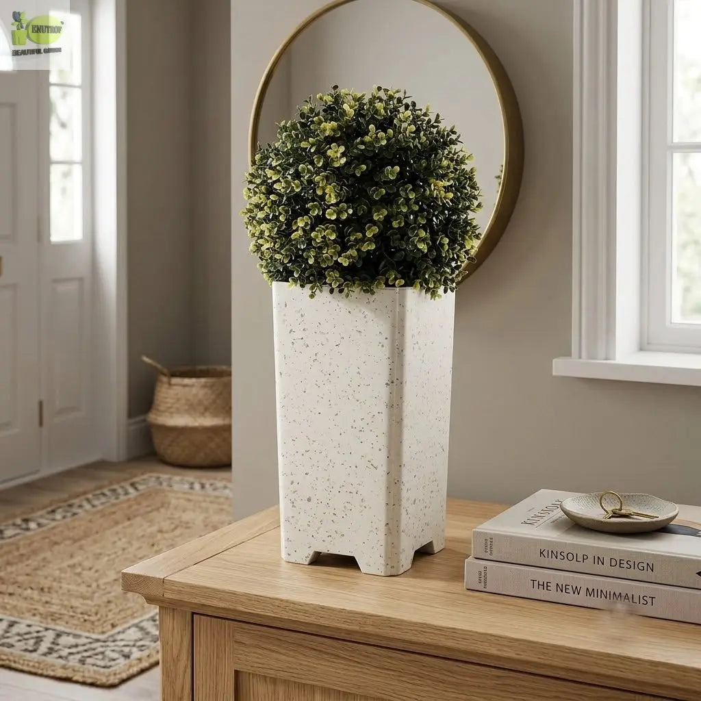 Elegant Tower Pot – Premium Decorative Plastic Planter for Indoor & Outdoor Use Enutrof Decor