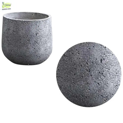 Enutrof Stone Textura Round Planter Pot Enutrof Decor