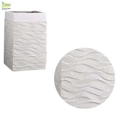 Enutrof Wave Square Textured Planter Enutrof Decor