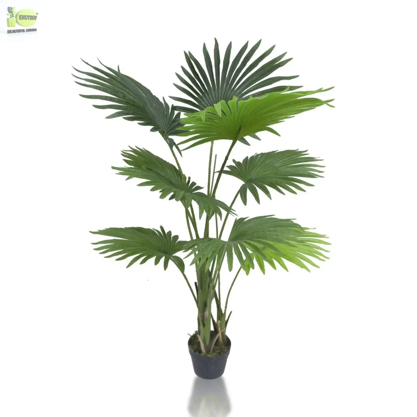 Fan Palm Artificial Plants With Basic White Pot ||120cm Height My Store