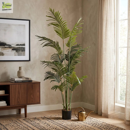 Palm Artificial Plant with White Pot |180cm Height Enutrof Decor