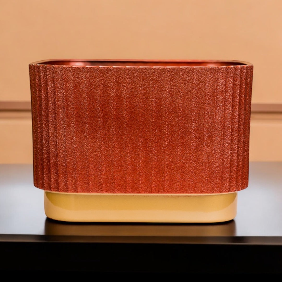 Enutrof Creme Terra Speckled Plastic Planter Pot Enutrof Decor