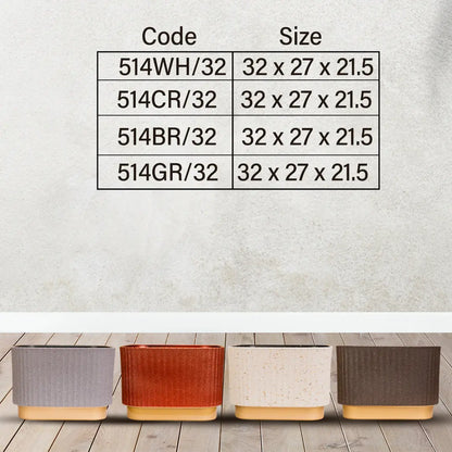 Enutrof Creme Terra Speckled Plastic Planter Pot Enutrof Decor