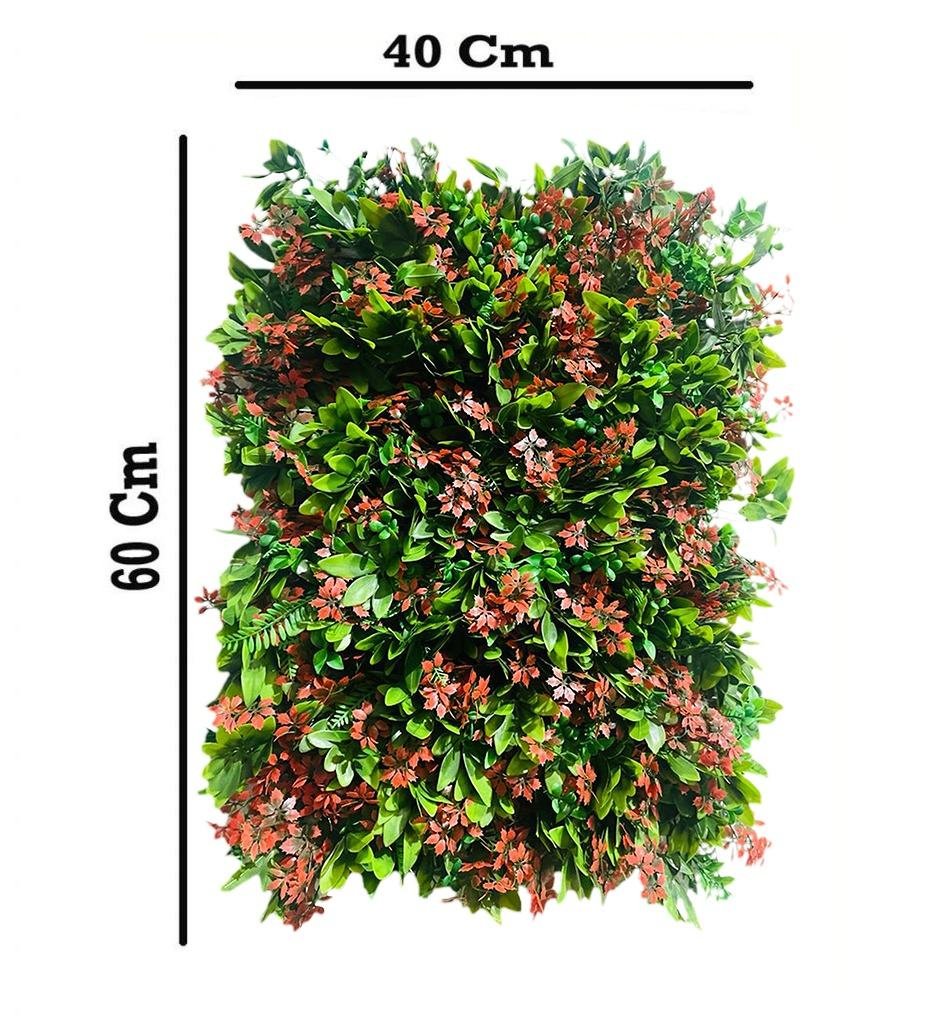 Artificial Wall Grass Red Ixora Azalea (40×60 cm)